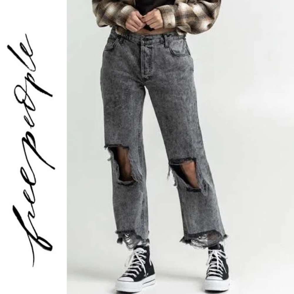 NEW Free People Maggie Mid Rise Jeans Bottlerocket Size 25